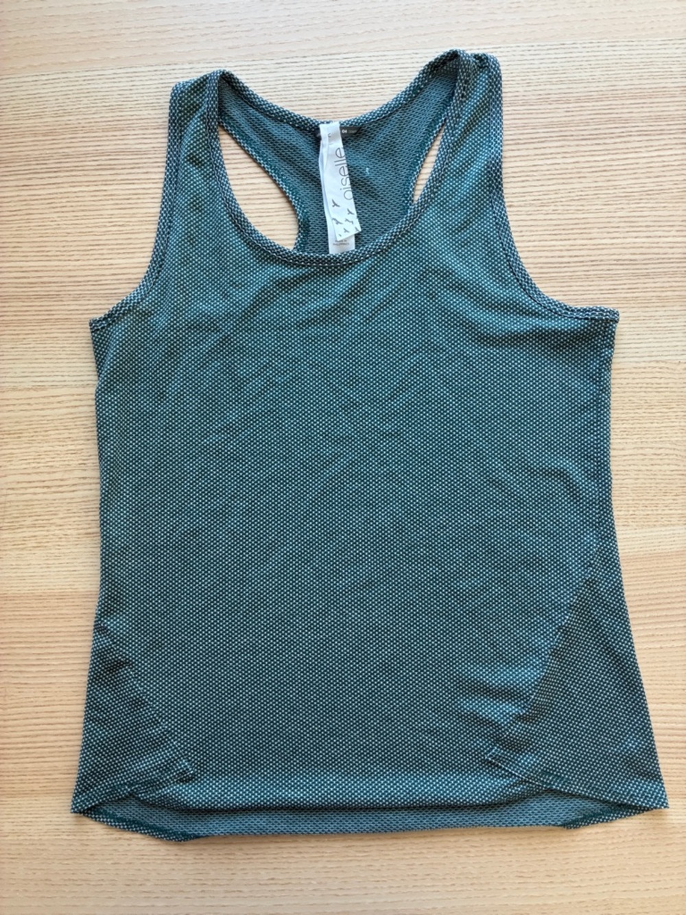 oiselle Flyout Dark Teal Textured Racerback Tank